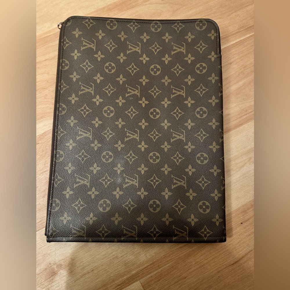 Authentic Louis Vuitton Monogram Document Laptop Case